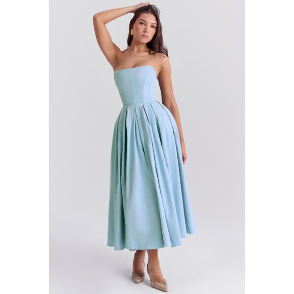 House of CB Audrey tuscan blue strapless midi sundress - XS - Picture 2 of 10